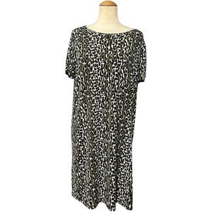 Michael Michael Kors Leopard Print Shirt Dress Black Large